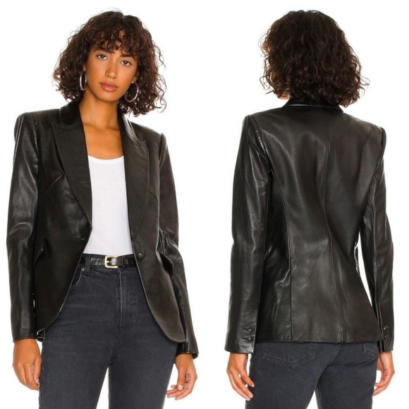 ISO: L’AGENCE Chamberlain leather blazer in size 14, 16, or 18 - Picture 2 of 3